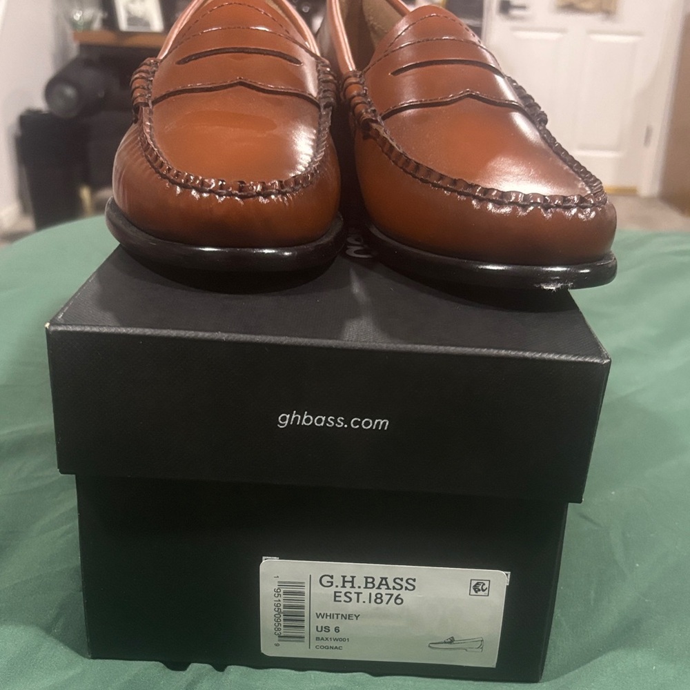 G.H. Bass & Co. Whitney Penny Loafers — Cognac